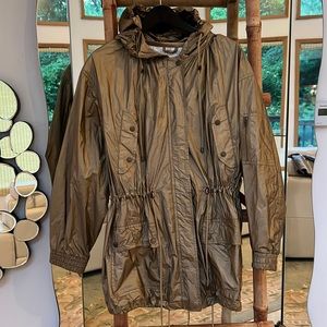 Calvin Klein Jeans gold metallic lightweight parka. Signature on of a kind.